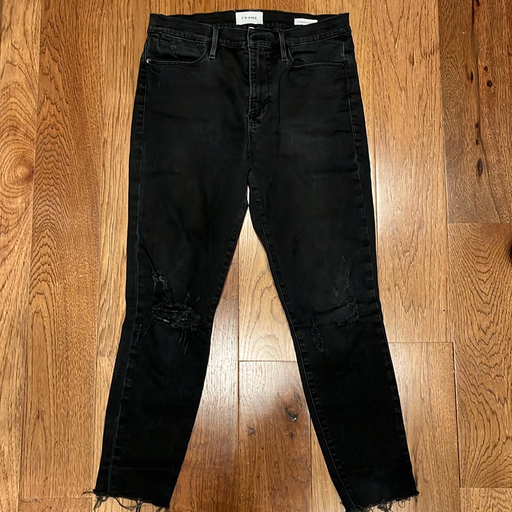 Frame denim jeans le high skinny crop size 30